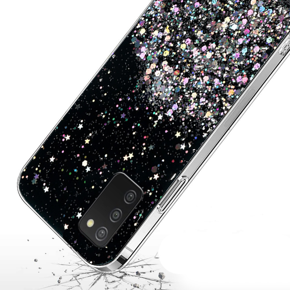 Чехол до Samsung Galaxy A03s, Glittery, чёрный