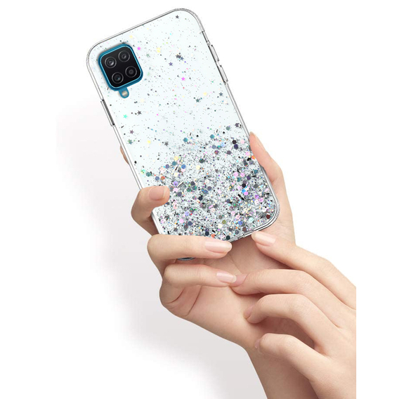 Чехол до Samsung Galaxy A12 / M12 / A12 2021, Glittery, прозрачный