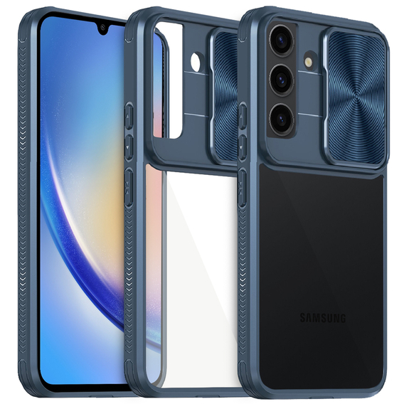 Чехол до Samsung Galaxy A34 5G, Slide Camera, синий