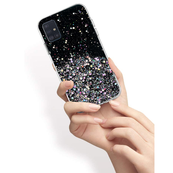 Чехол до Samsung Galaxy A51 5G, Glittery, чёрный