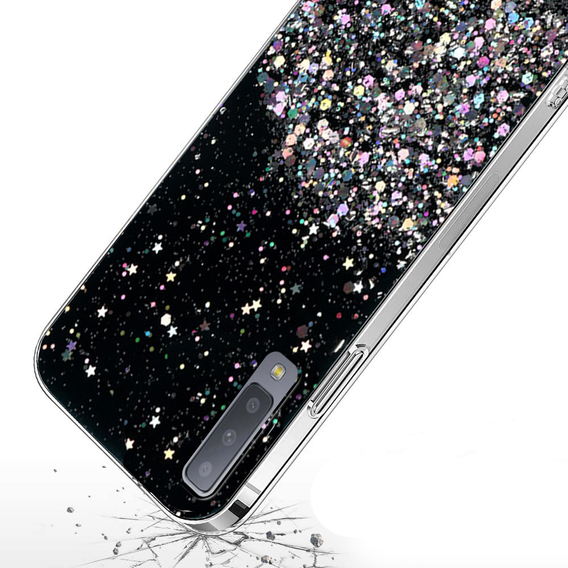 Чехол до Samsung Galaxy A7 2018, Glittery, чёрный