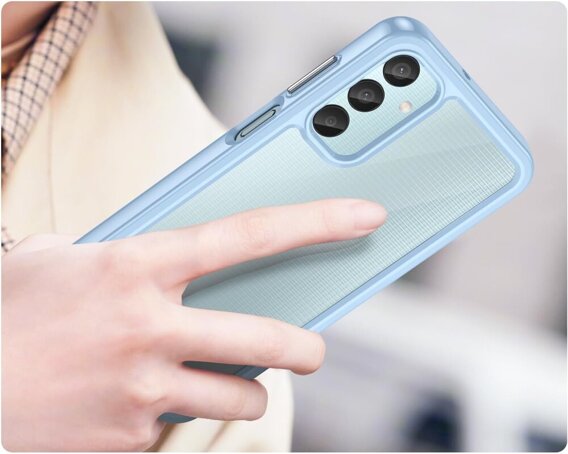 Чехол до Samsung Galaxy M35, Fusion Hybrid, прозрачный / синий