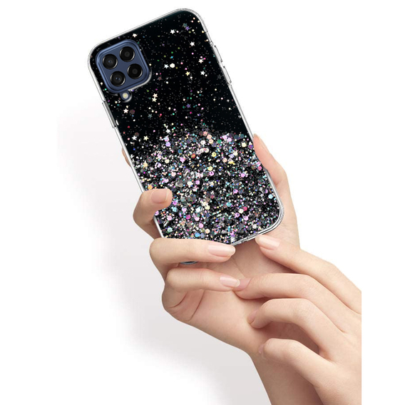 Чехол до Samsung Galaxy M53 5G, Glittery, чёрный