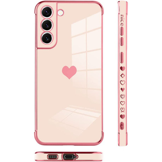 Чехол до Samsung Galaxy S22, Electro heart, розовый rose gold