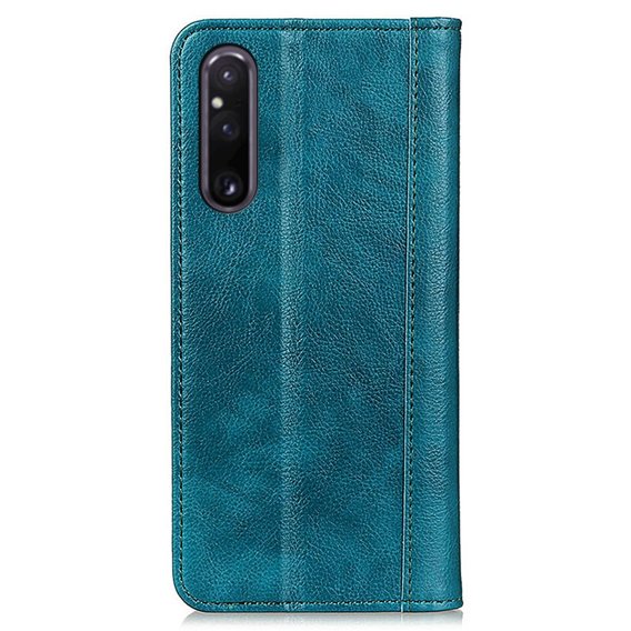 Чехол до Sony Xperia 1 V, Wallet Litchi Leather, зелёный