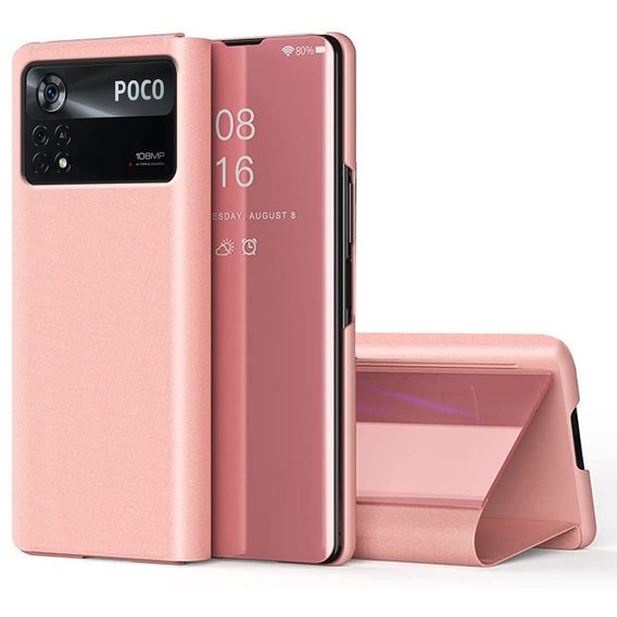 Чехол до Xiaomi Poco X4 Pro 5G, Clear View, розовый rose gold