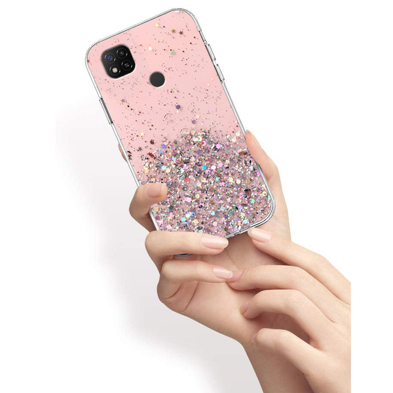 Чехол до Xiaomi Redmi 9C, Glittery, розовый