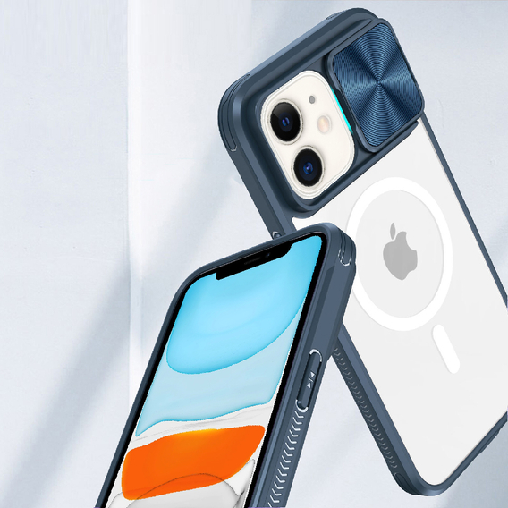 Чехол до iPhone 11, Slide Camera Magsafe, синий