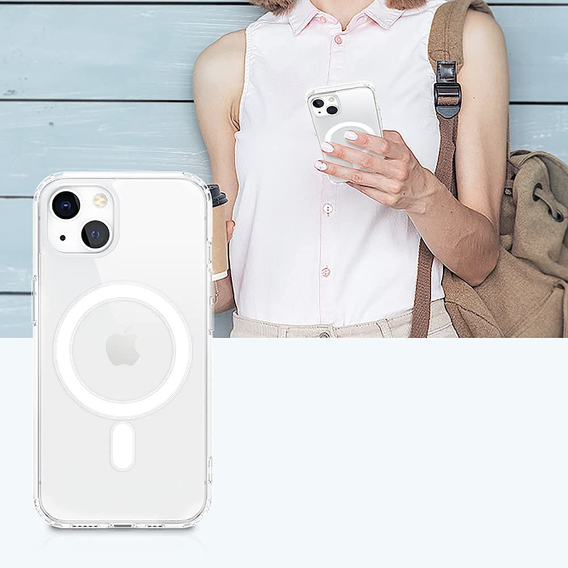 Чехол до iPhone 14 Plus, Dropproof MagSafe, прозрачный