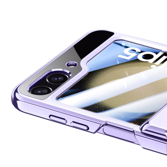 Чехол со стеклом для Samsung Galaxy Z Flip5 5G, PC Case, фиолетовый