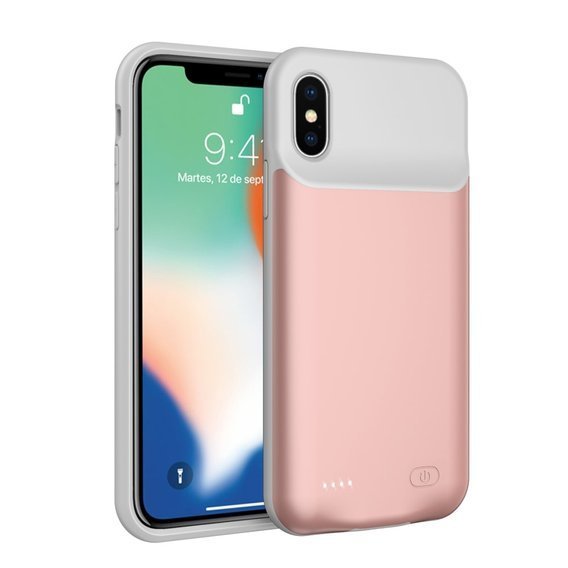 Чехол с батареей 5200mAh до iPhone X/XS, Rose Gold