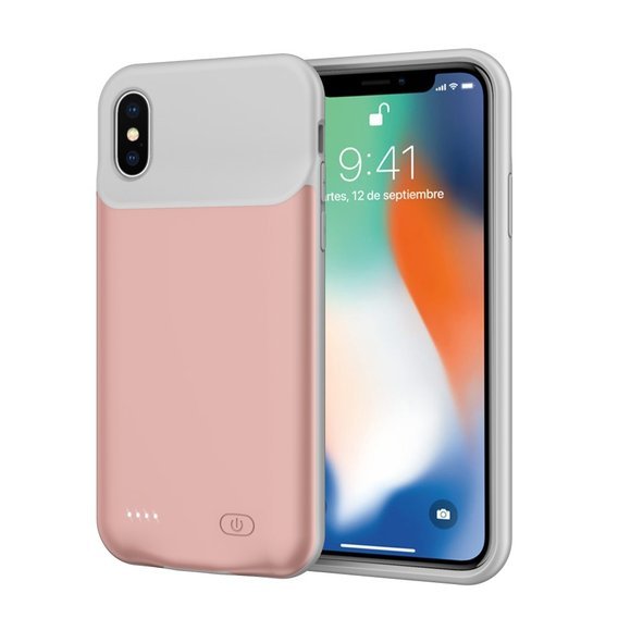 Чехол с батареей 5200mAh до iPhone X/XS, Rose Gold