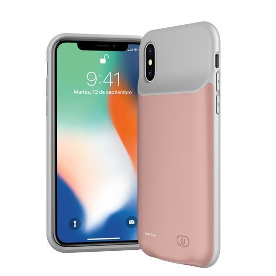 Чехол с батареей 5200mAh до iPhone X/XS, Rose Gold