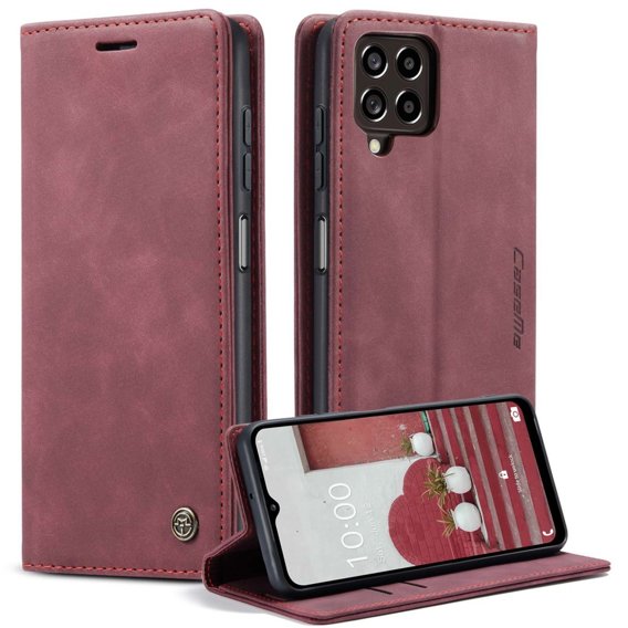 Чехол CASEME для Samsung Galaxy M33 5G, Leather Wallet Case, бордовый