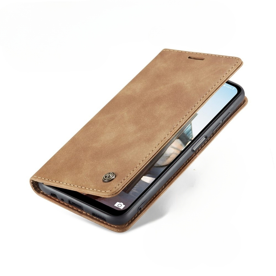 Чехол CASEME для Samsung Galaxy M33 5G, Leather Wallet Case, коричневый