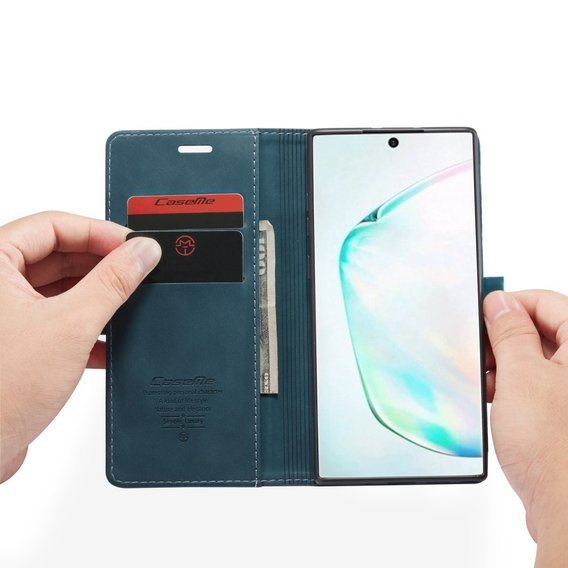 Чехол CASEME для Samsung Galaxy Note 10 Plus/5G, Leather Wallet Case, зелёный
