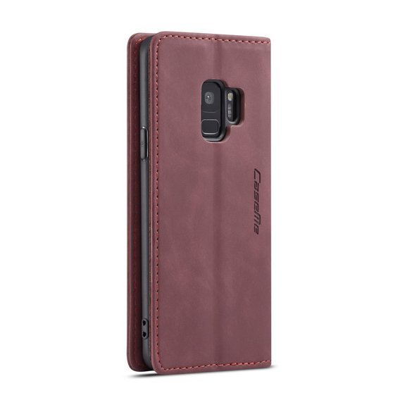 Чехол CASEME для Samsung Galaxy S9, Leather Wallet Case, бордовый