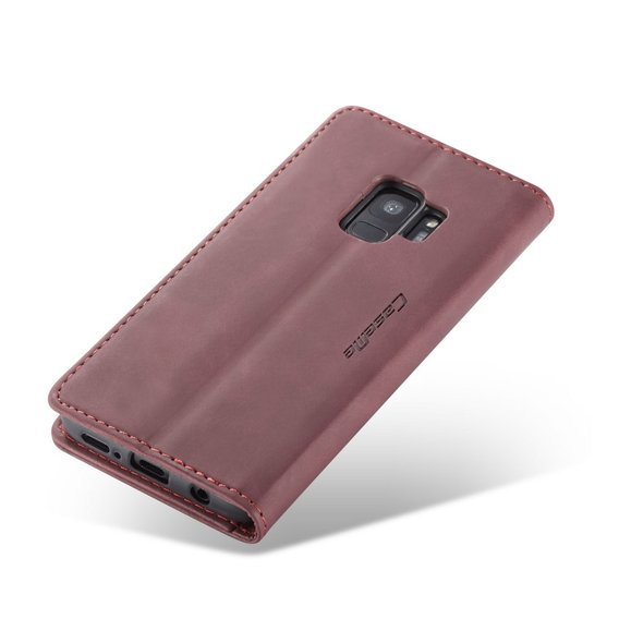 Чехол CASEME для Samsung Galaxy S9, Leather Wallet Case, бордовый