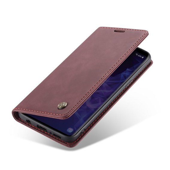 Чехол CASEME для Samsung Galaxy S9, Leather Wallet Case, бордовый