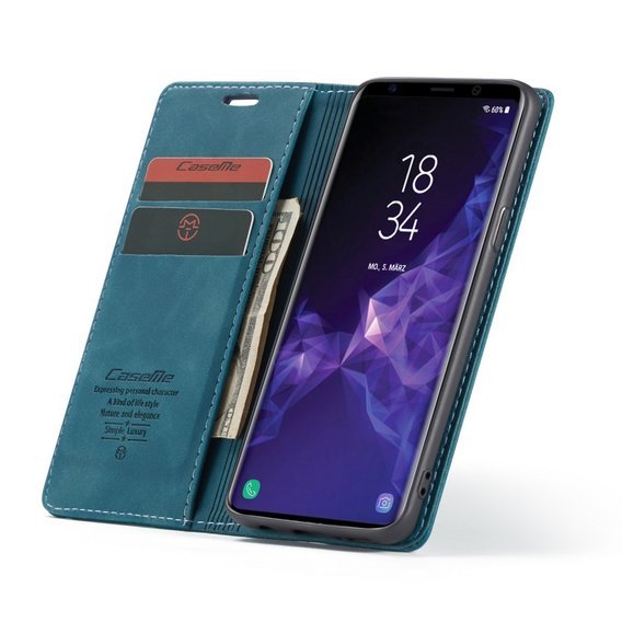 Чехол CASEME для Samsung Galaxy S9, Leather Wallet Case, синий