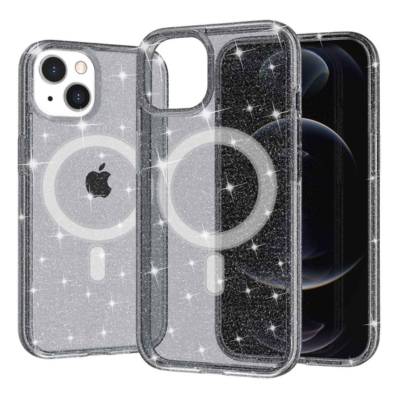 Чехол Dropproof Glitter MagSafe для iPhone 14 Plus, Black