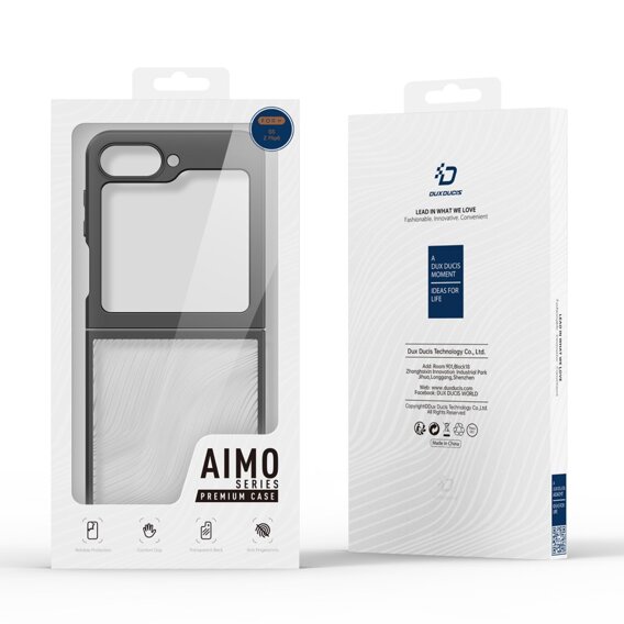 Чехол DuxDucis для Samsung Galaxy Z Flip6 5G, Aimo case, прозрачный / черный