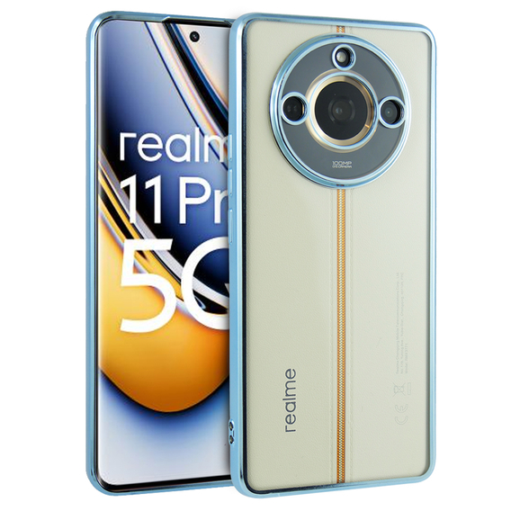 Чехол Electroplating Frame для Realme 11 Pro 5G / Pro+ 5G, clear / blue