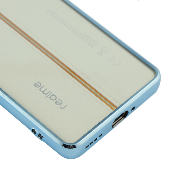 Чехол Electroplating Frame для Realme 11 Pro 5G / Pro+ 5G, clear / blue