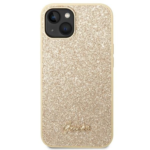 Чехол GUESS до iPhone 14 Plus, Glitter Script Hardcase, золотой