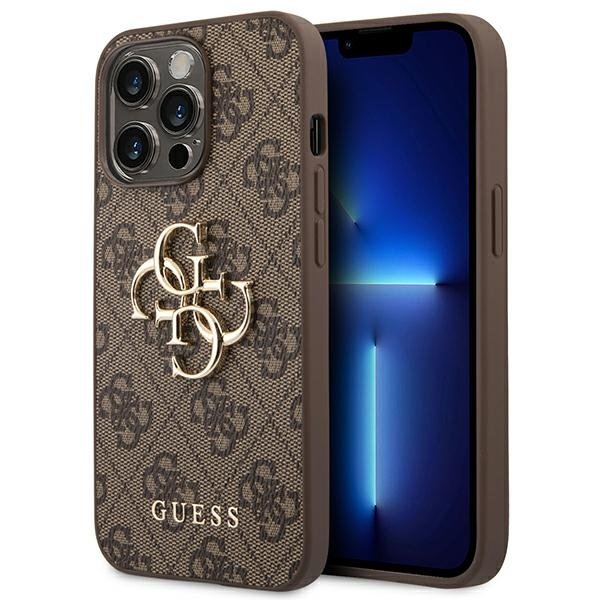 Чехол GUESS до iPhone 14 Pro Max, 4G Big Metal Logo, коричневый