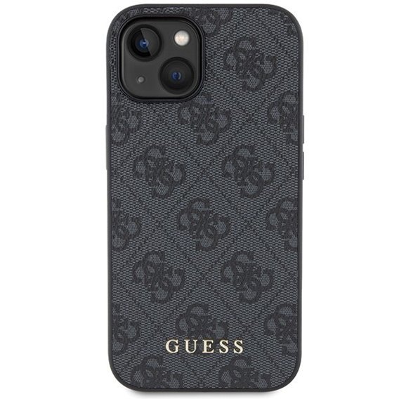 Чехол GUESS до iPhone 15 Plus, 4G Metal Gold Logo, серый