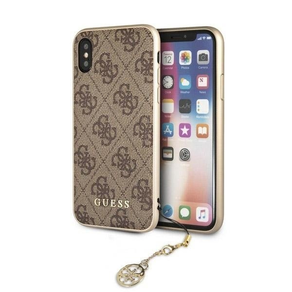 Чехол GUESS до iPhone X/XS, 4G Charms Collection Hardcase, коричневый