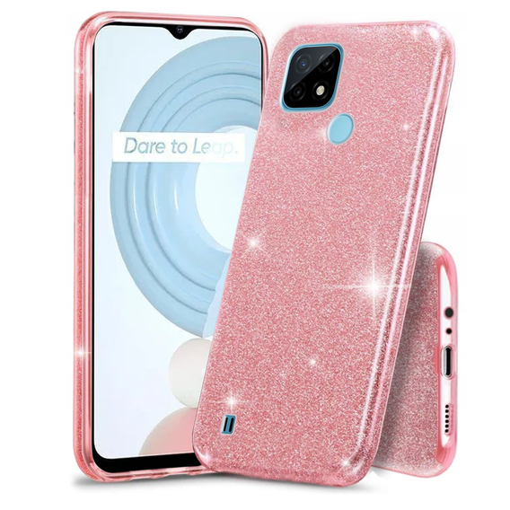 Чехол Glitter Case до Realme C21, Pink