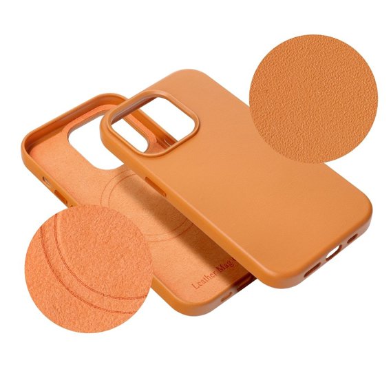 Чехол Leather Mag Cover для iPhone 14 Plus, Orange
