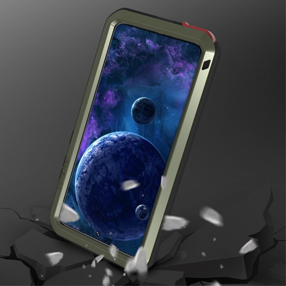 Чехол Love Mei до Samsung Galaxy A52/A52s, armored with glass, зелёный