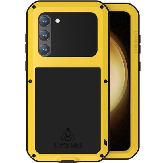 Чехол Love Mei до Samsung Galaxy S23 Plus, armored with glass, жёлтый