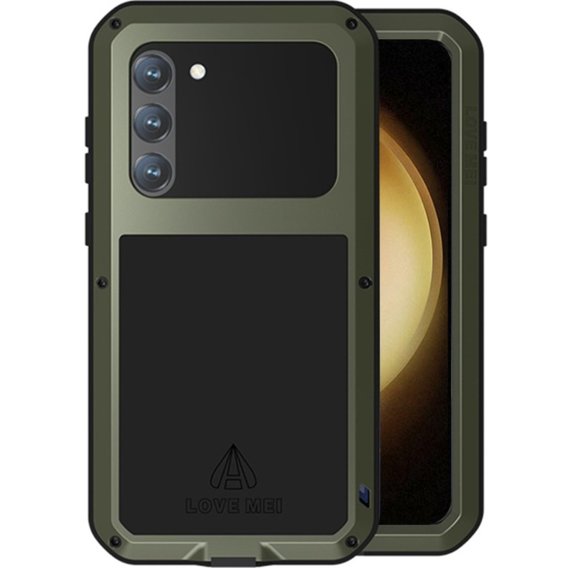 Чехол Love Mei до Samsung Galaxy S23 Plus, armored with glass, зелёный