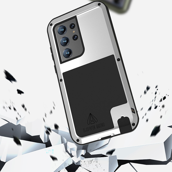 Чехол Love Mei до Samsung Galaxy S23 Ultra, armored without glass, серебряный