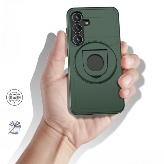 Чехол MagSafe для Samsung Galaxy S24, Military Magnet, чёрный