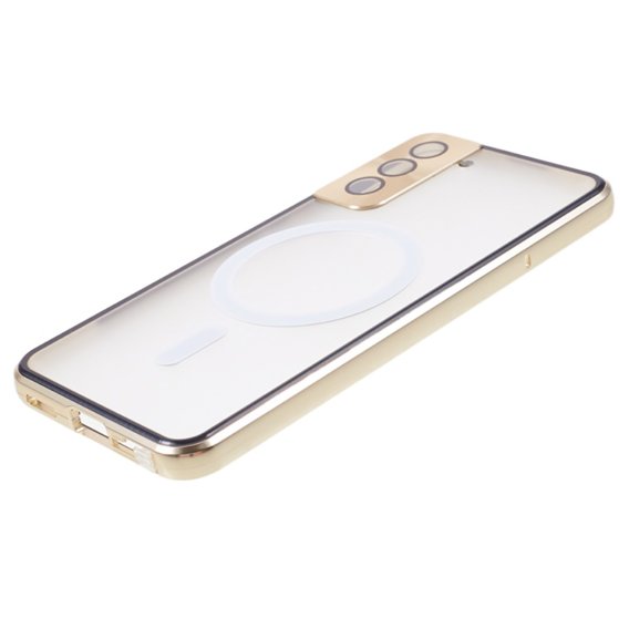 Чехол Magnetic Dual Glass MagSafe для Samsung Galaxy S21+ Plus, золотой