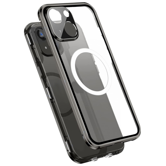 Чехол Magnetic Dual Glass MagSafe для iPhone 13 Pro Max, чёрный