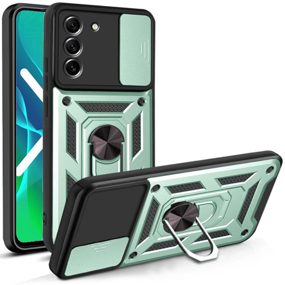 Чехол NOX Camera Slide Samsung Galaxy S21 FE, CamShield Slide, зеленый