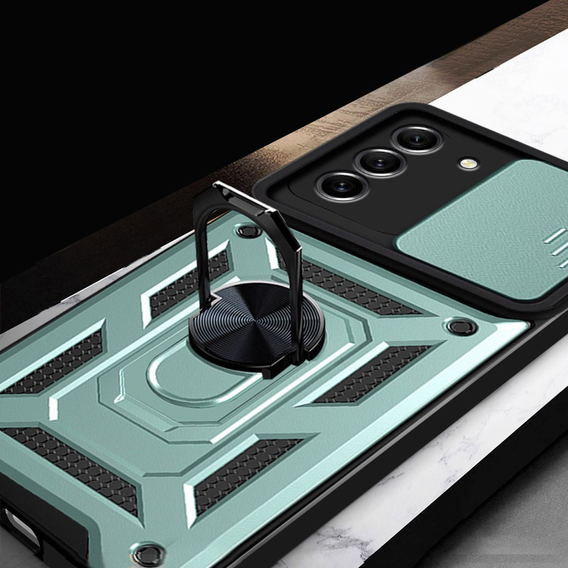 Чехол NOX Camera Slide Samsung Galaxy S21 FE, CamShield Slide, зеленый