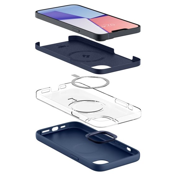 Чехол SPIGEN до iPhone 14 Plus, Silicone Fit MagSafe, Navy Blue