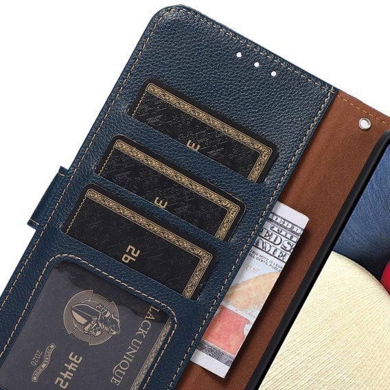 Чехол Wallet до Motorola Edge 20, KHAZNEH, Dual Color, Blue / Brown