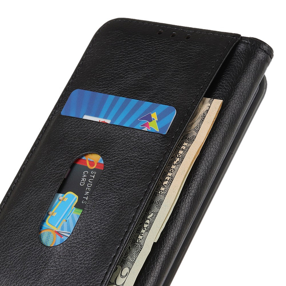 Чехол Wallet до Motorola Edge 20, Split Leather, Black