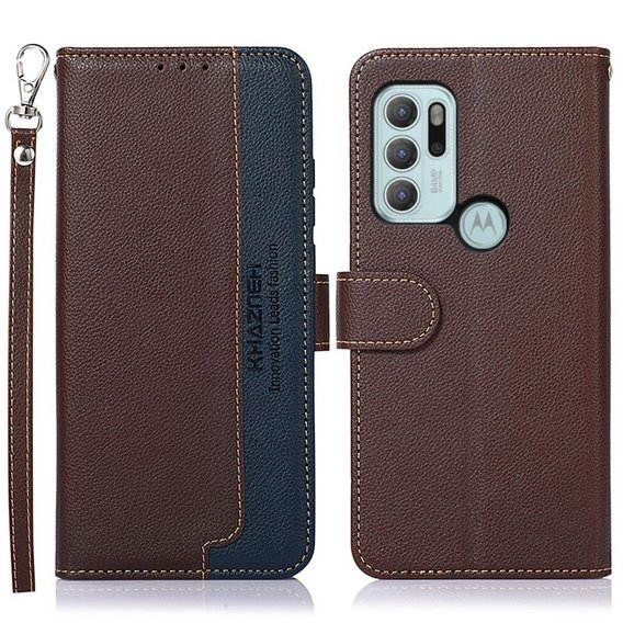 Чехол Wallet до Motorola Moto G60S, KHAZNEH, Dual Color, Brown