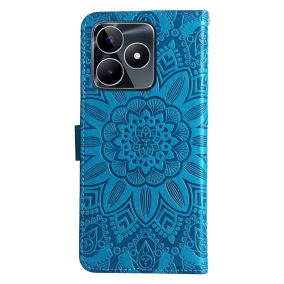 Чехол Wallet до Realme C53 4G, Flower, Blue