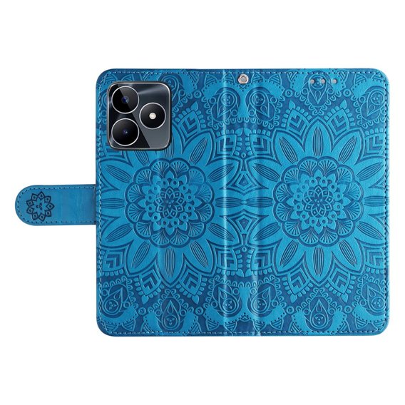 Чехол Wallet до Realme C53 4G, Flower, Blue