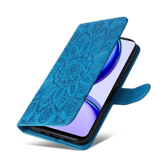 Чехол Wallet до Realme C53 4G, Flower, Blue